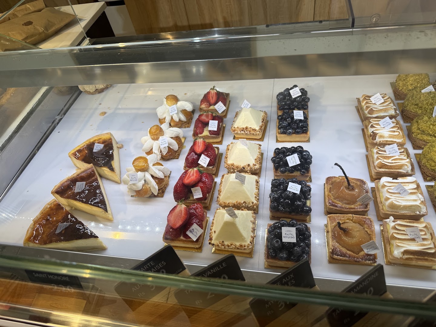 Pains et Moulins: appetizing display of fresh pastries