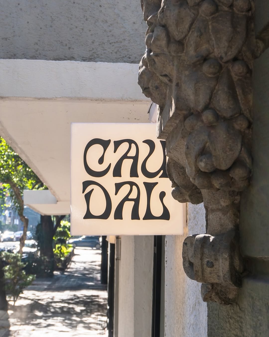 Caudal: clear, professional storefront signage photo