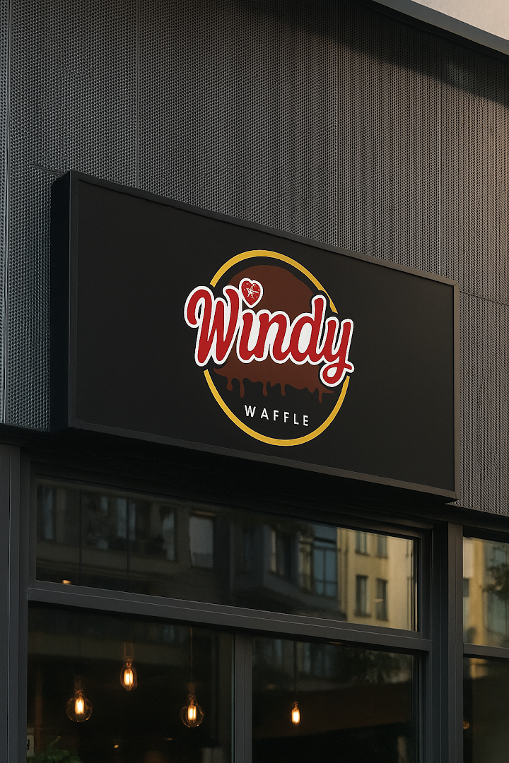 Windy Waffle: clear signage of the venue
