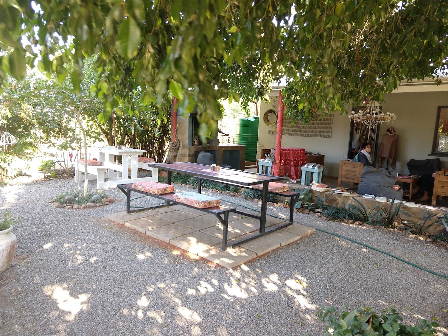 Bohemia Book Shop: inviting outdoor seating area shown
