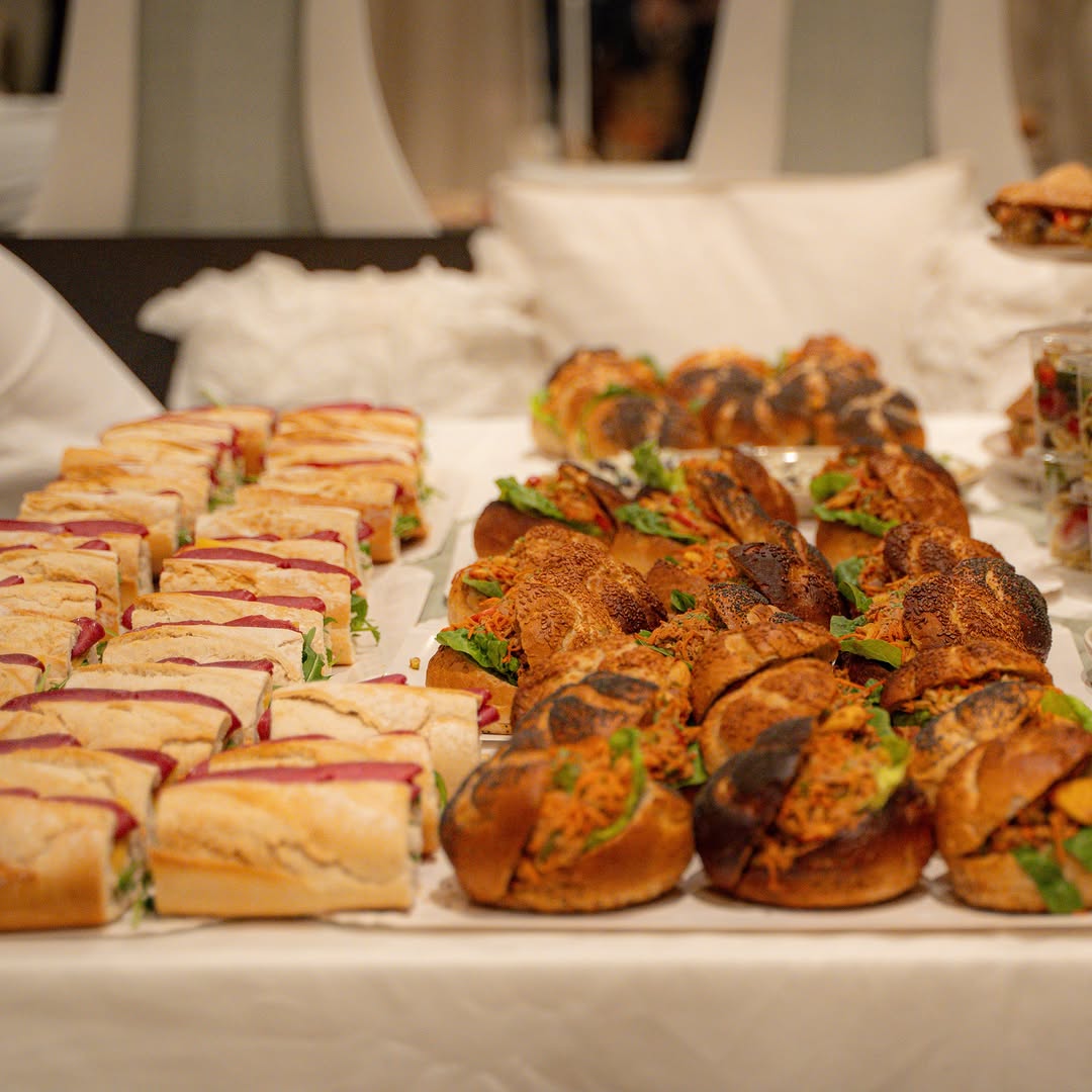Table & Chairs: appetizing display of food items