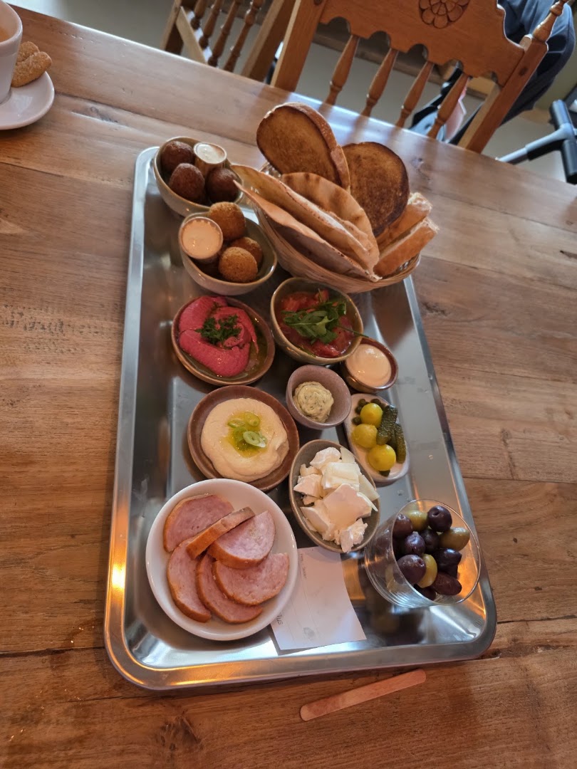 Family Village: appetizing breakfast platter photo