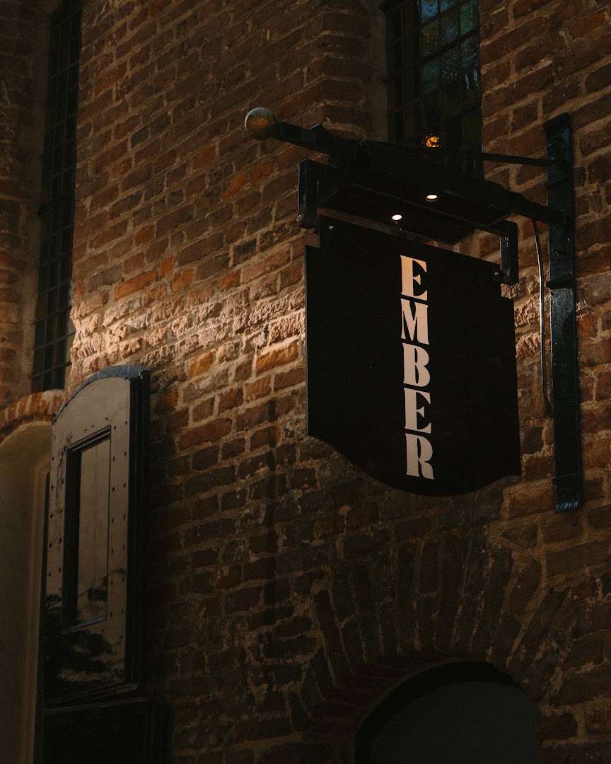 Ember: professional signage photo, atmospheric lighting good