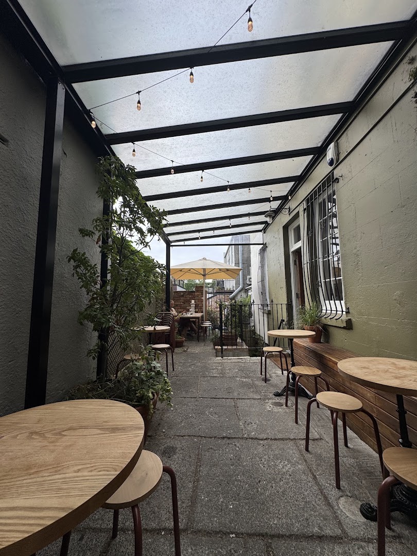 Blue: inviting and clean outdoor seating