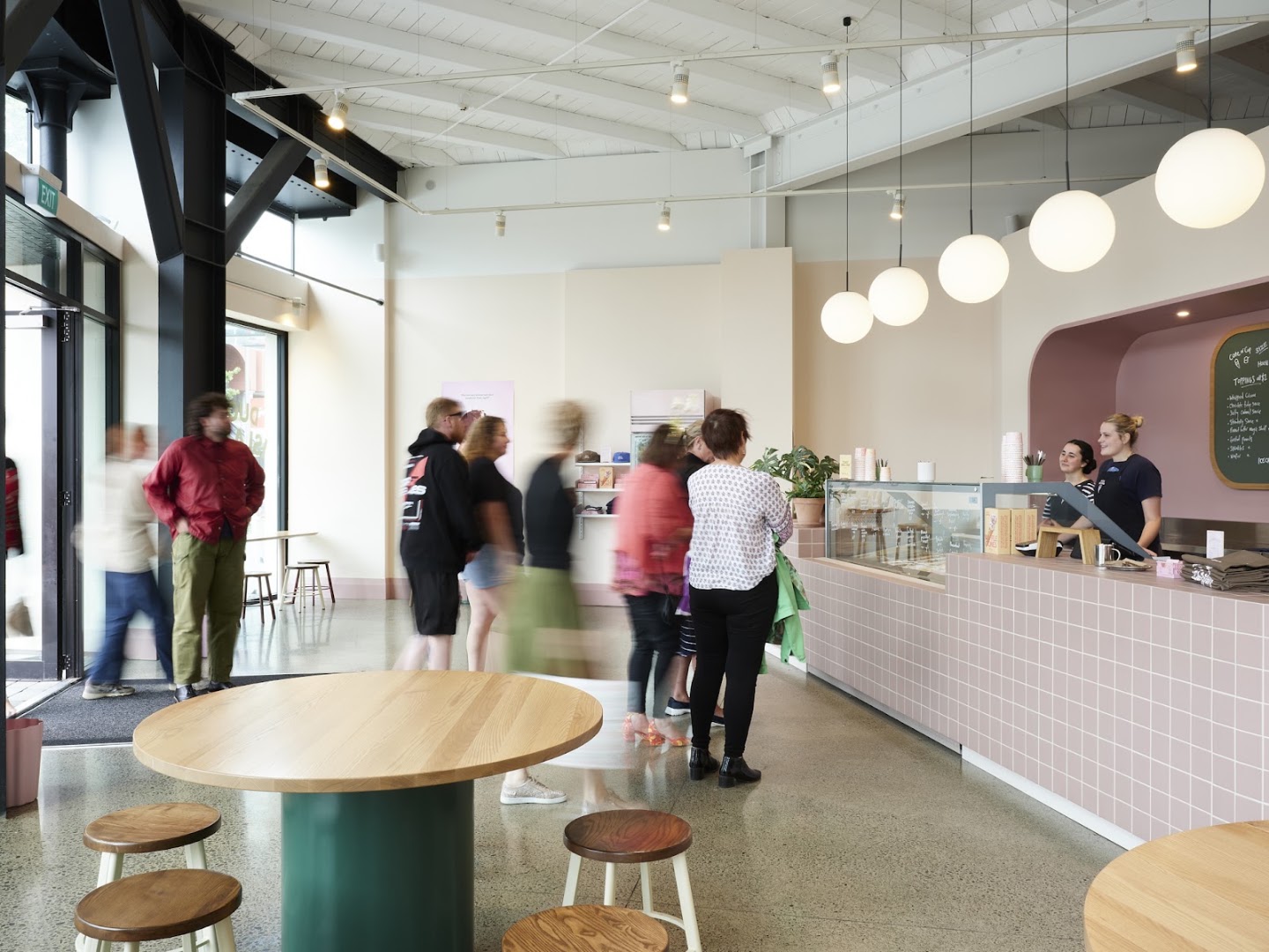 Duck Island Ice Cream: clear, professional interior atmosphere shot