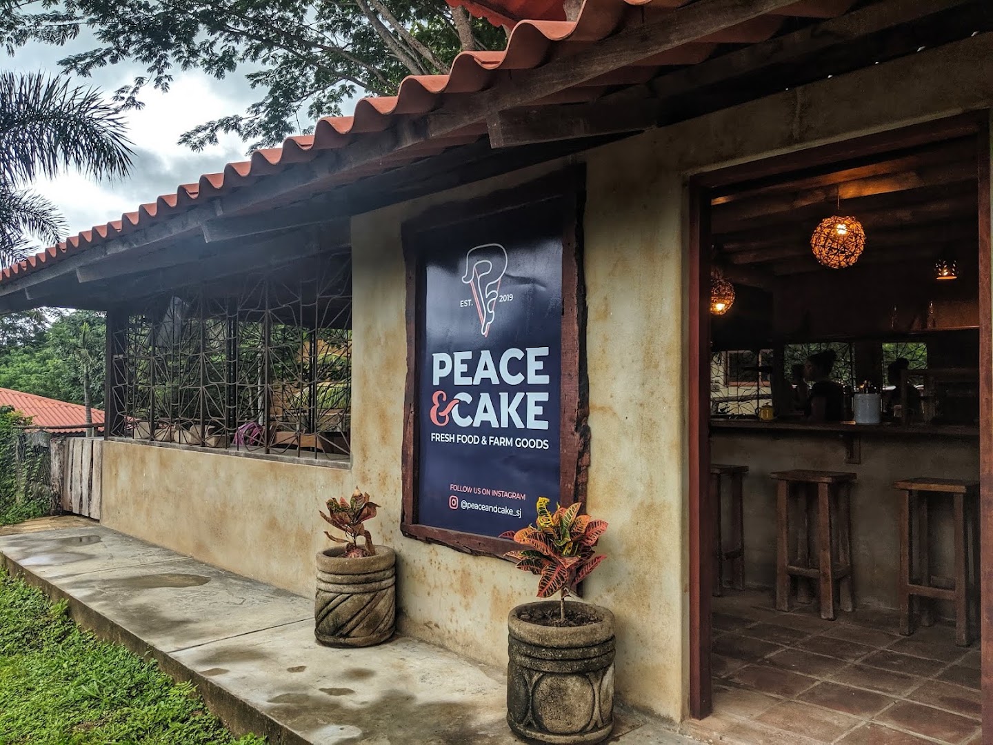 Peace & Cake: clear, inviting exterior venue shot