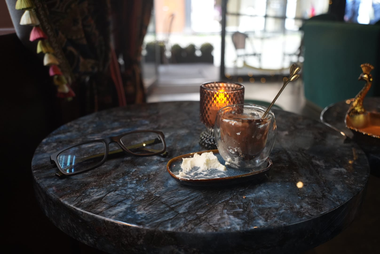 AJ Chocolate House Bar: atmospheric shot of chocolate drink