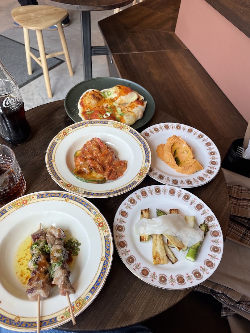 Jest: appetizing food spread at bar