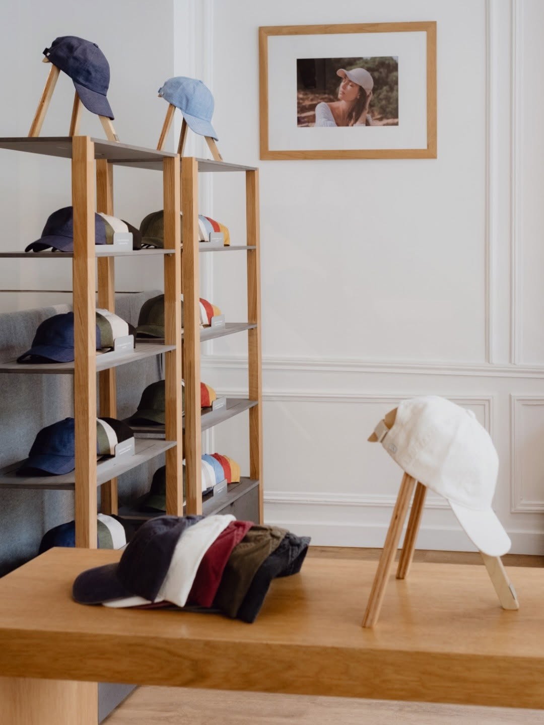 Varsity Headwear Flagship: professional shop interior product display