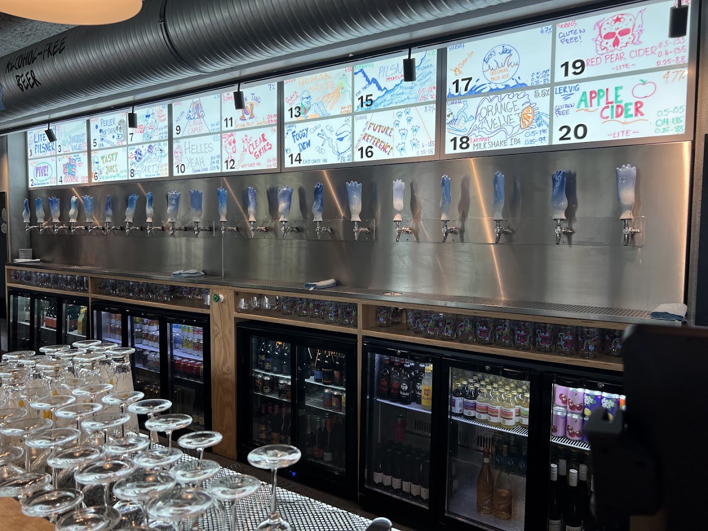 Lervig Local: clear view of bar taps