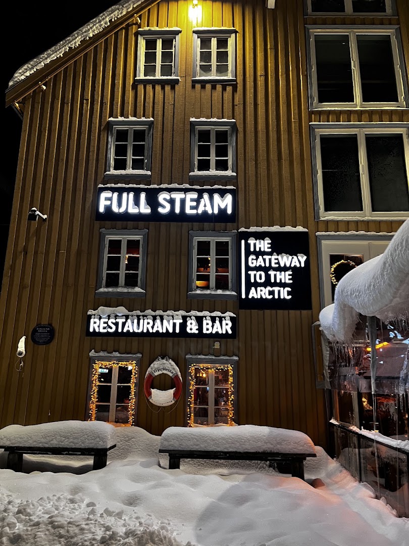 Full Steam: clear, professional exterior night shot