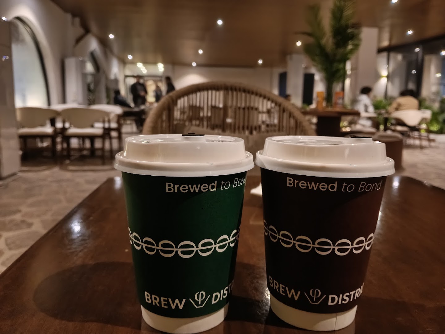 Brew District Cafe: appealing shot of cafe drinks