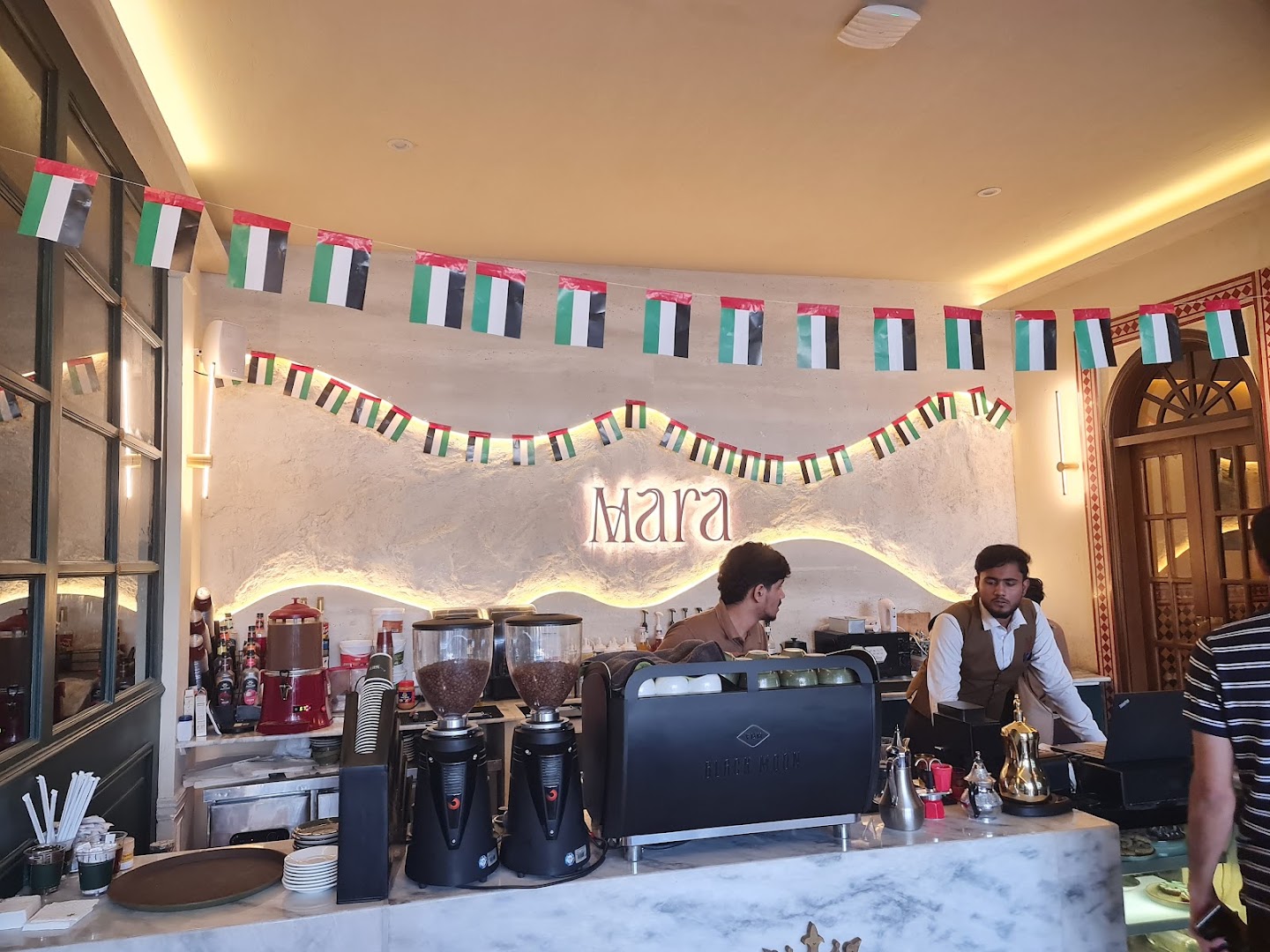 Mara Coffee: clear, professional interior atmosphere shot