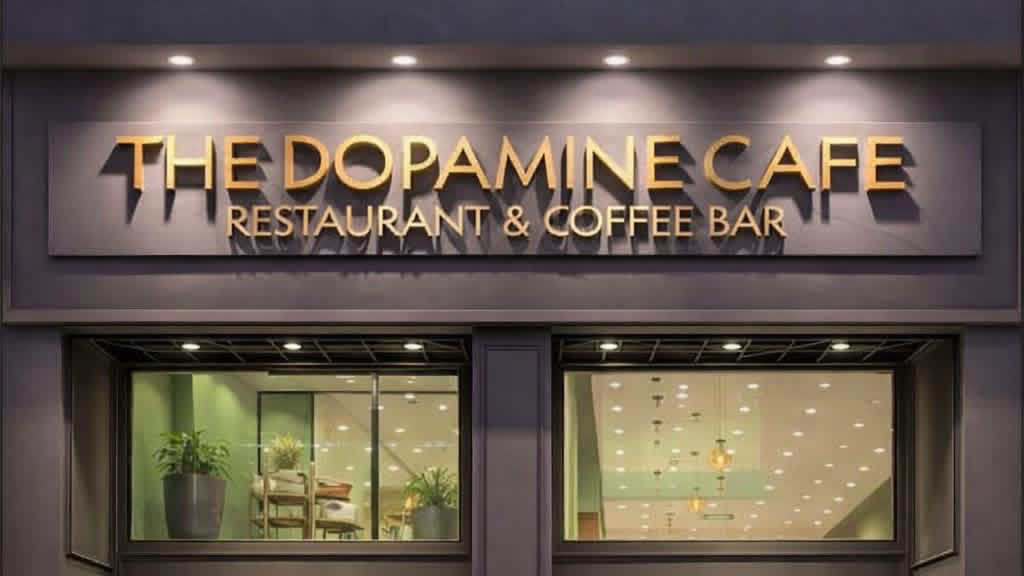 The Dopamine Cafe: professional exterior signage photo
