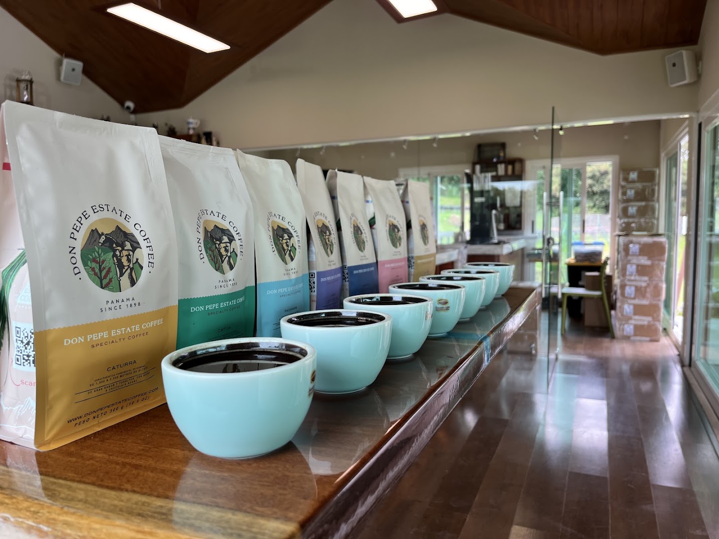 Don Pepe Estate Coffee: professional display of coffee products