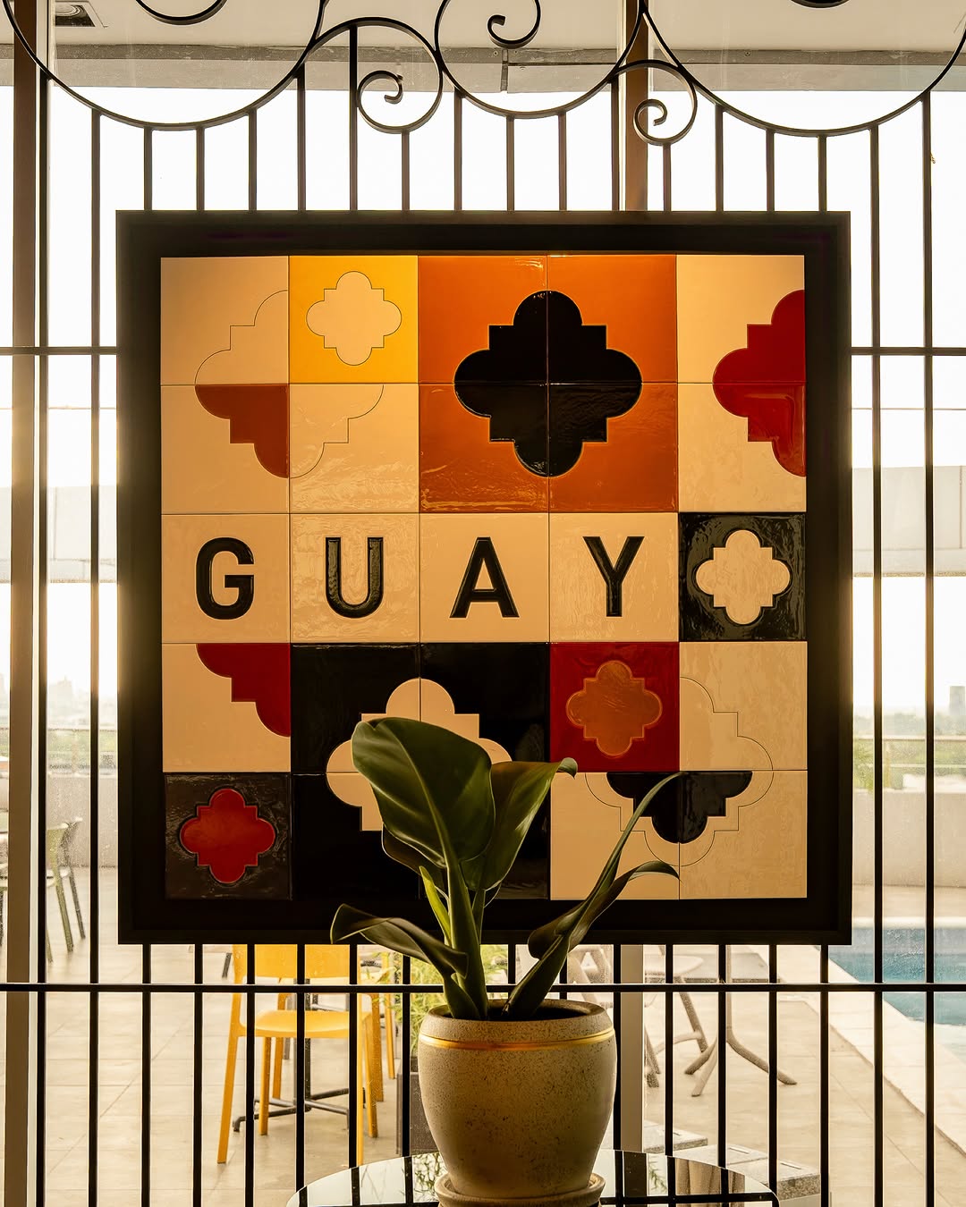 GUAY Rooftop: professional shot of venue branding