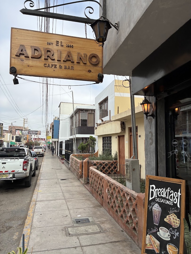 El Adriano Café Bar: clear exterior shot showing signage