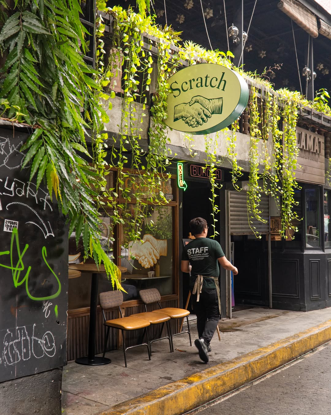 Scratch: inviting exterior shot of venue