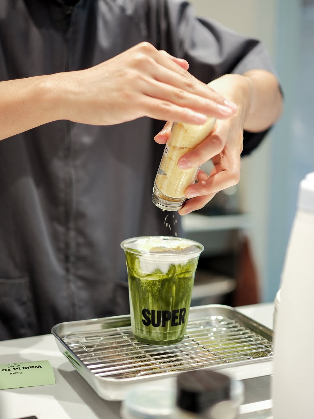 Super Matcha: high quality drink preparation photo