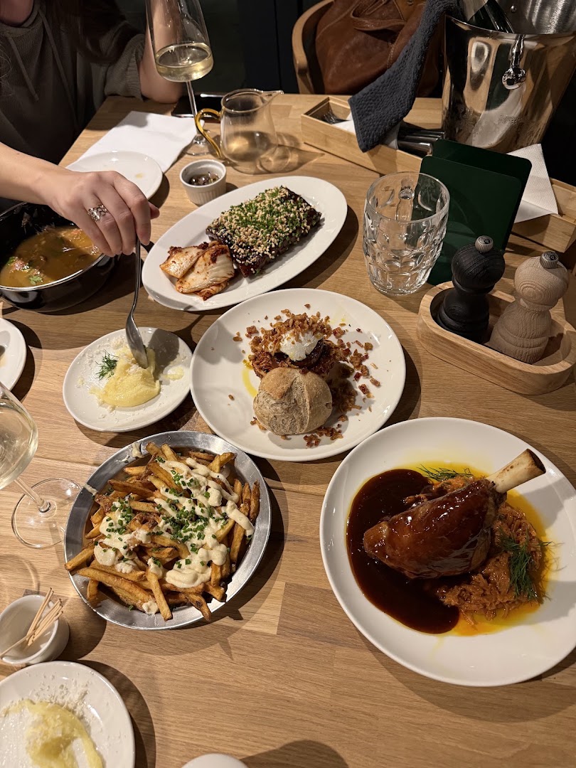 Buvette: appetizing food spread at table