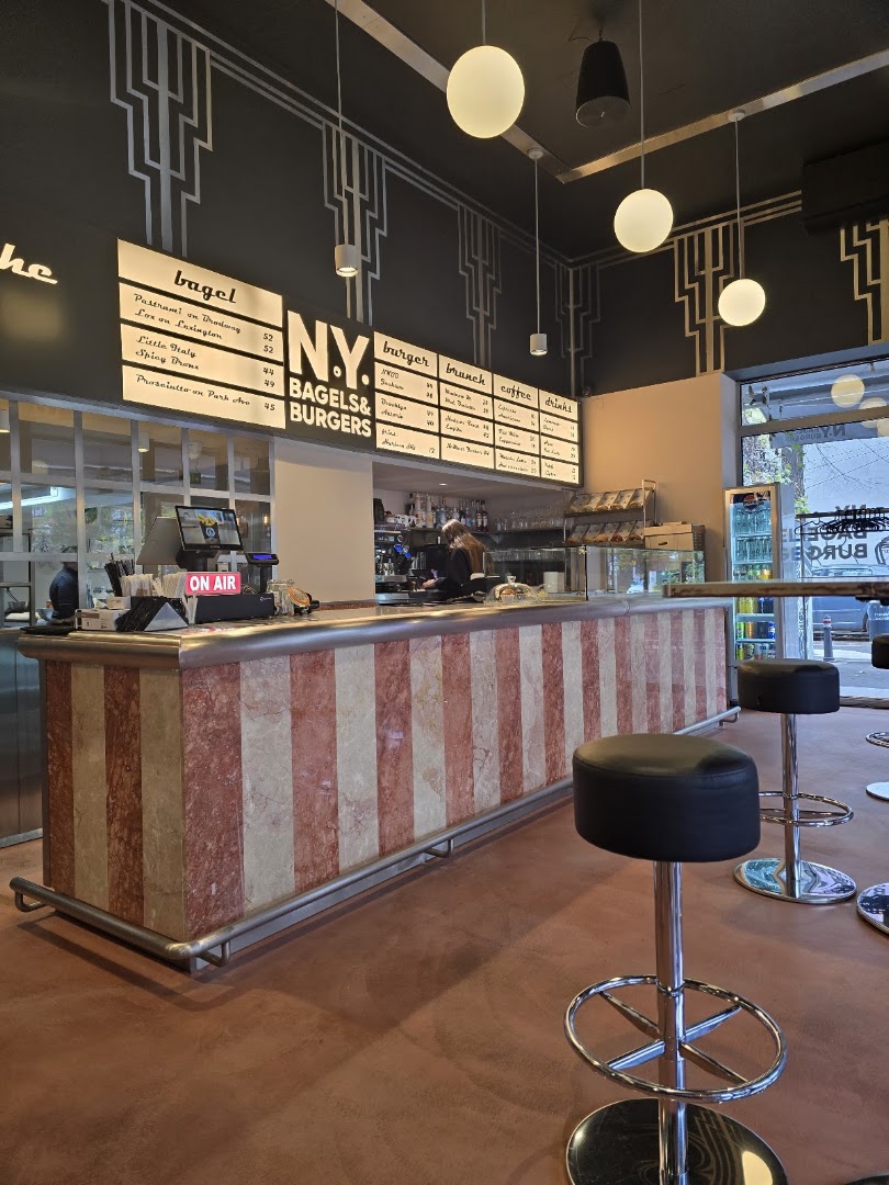 NY Bagels & Burgers: clear, professional interior shot