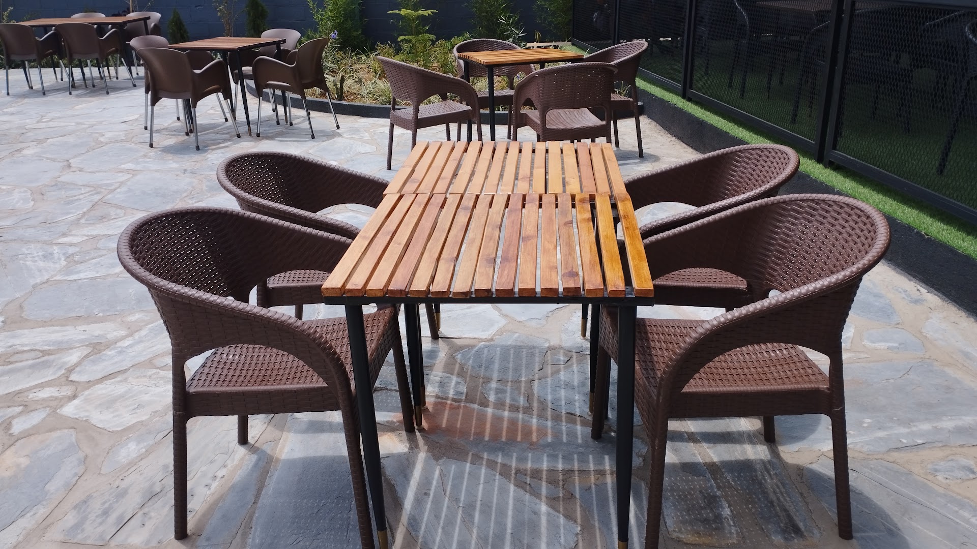 The Time: clear photo of outdoor seating