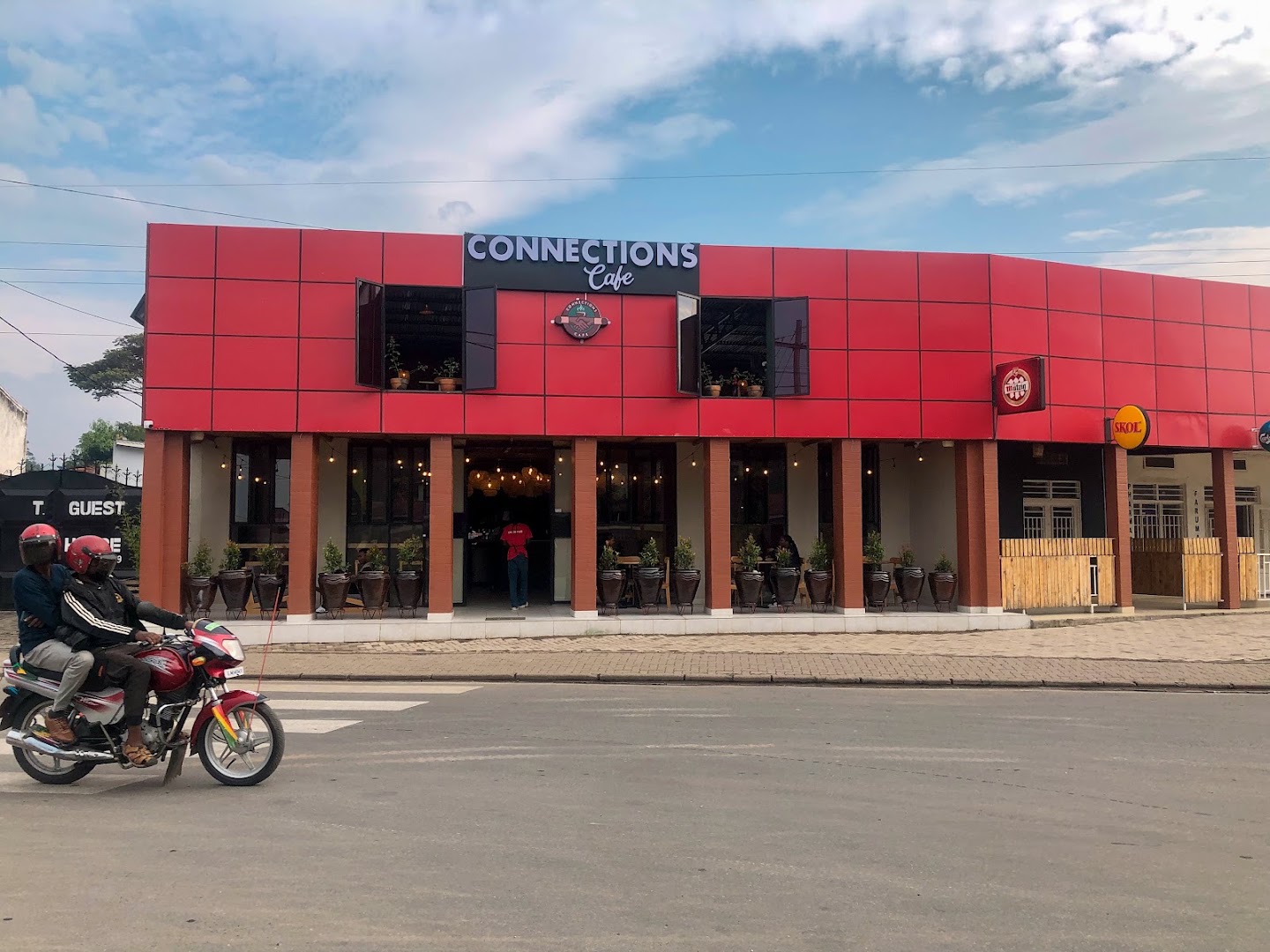 Connections Café: clear exterior shot of venue