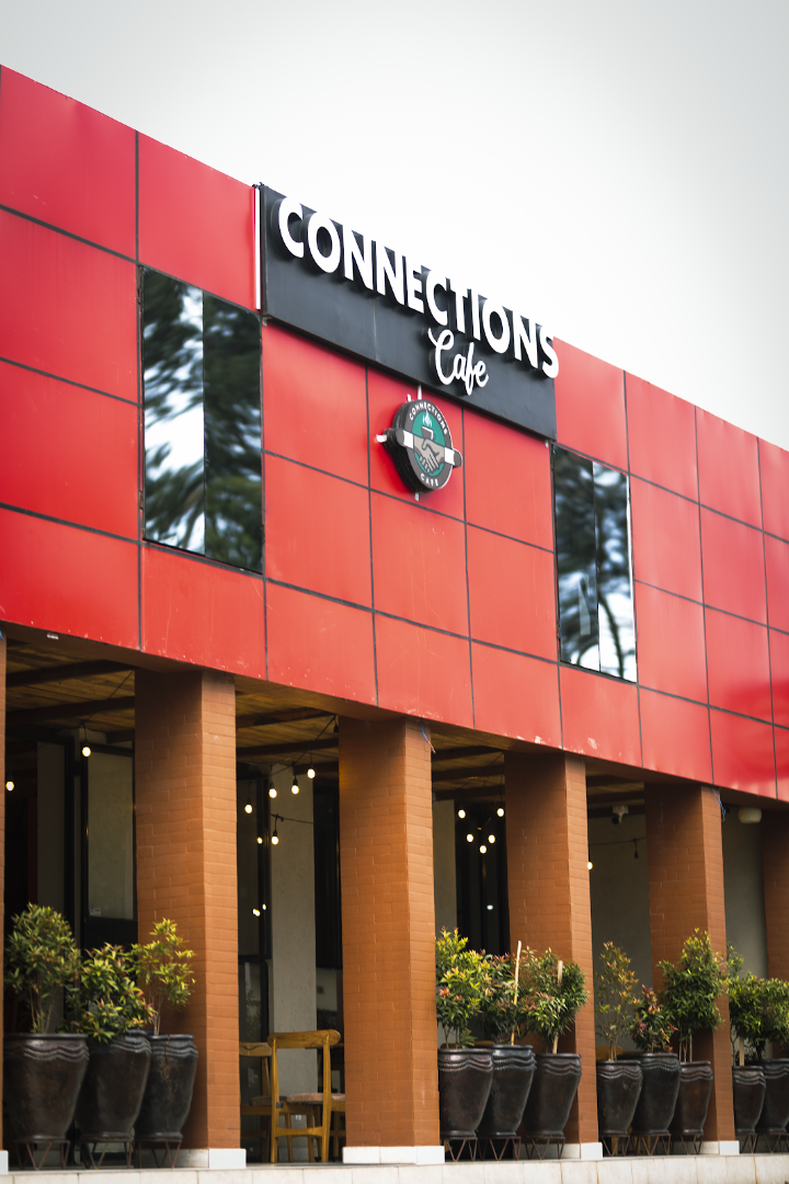 Connections Café: clear exterior shot of venue