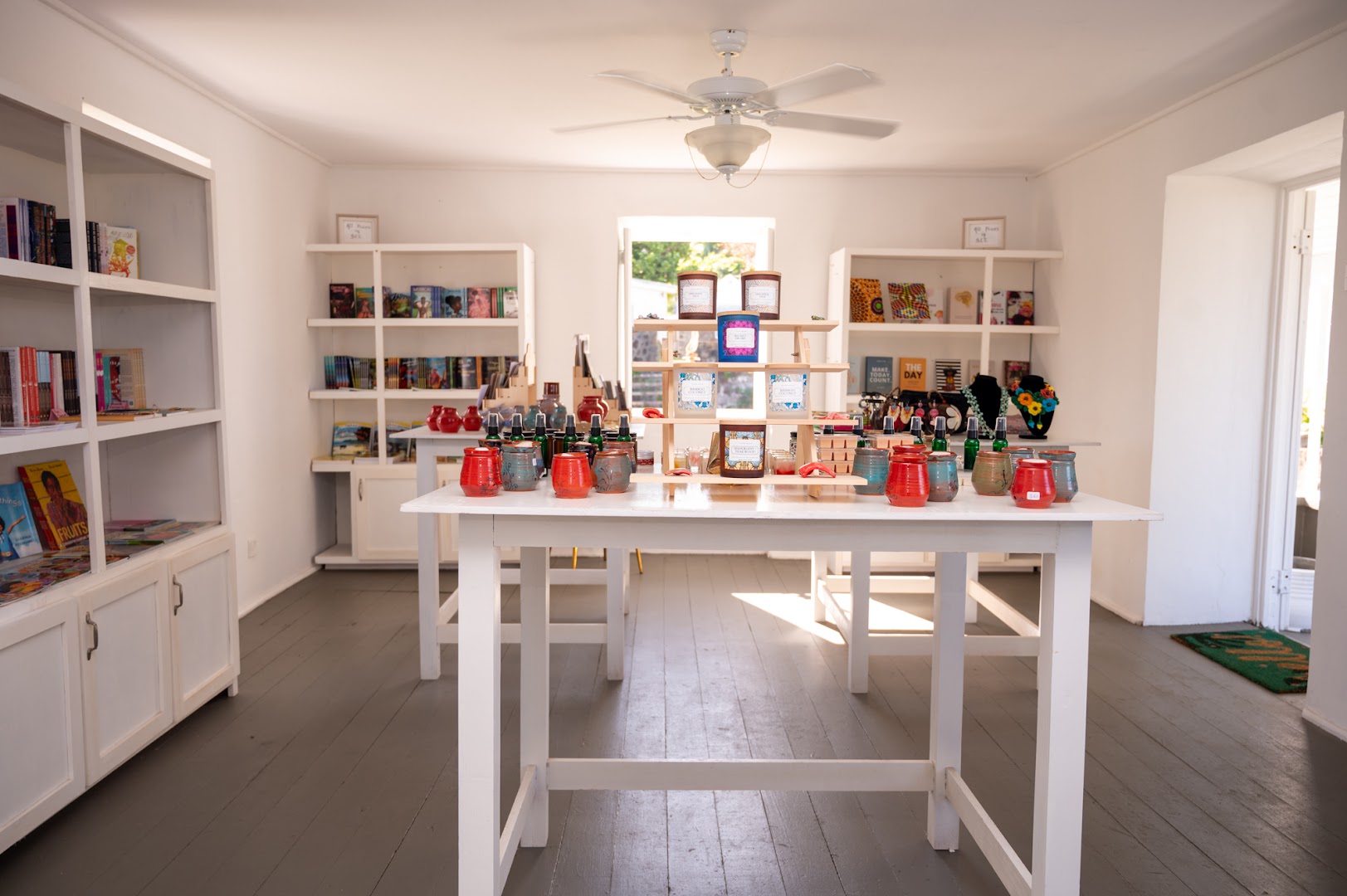 Bougainvillea Books & Gifts: clear, inviting shop interior photo