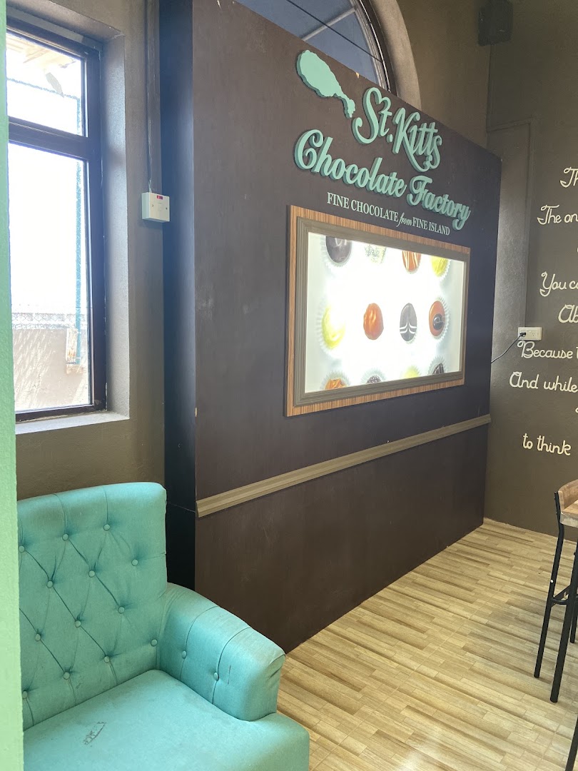 St. Kitts Chocolate Factory: clear shop interior and branding