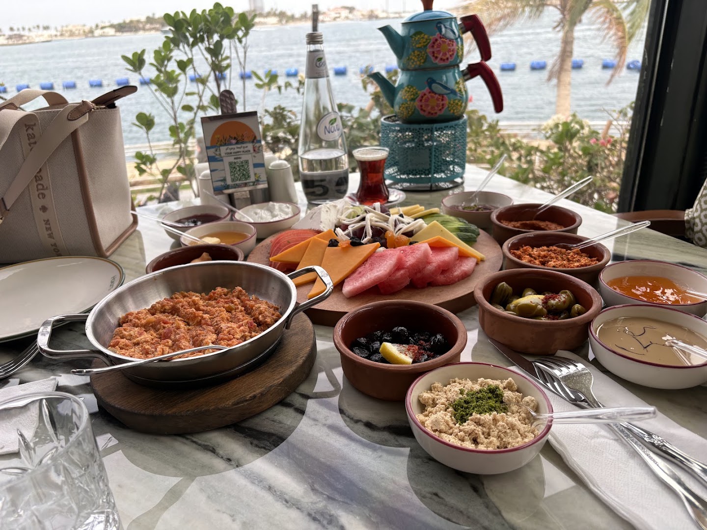 Mr. Hakan's: appetizing breakfast spread with view