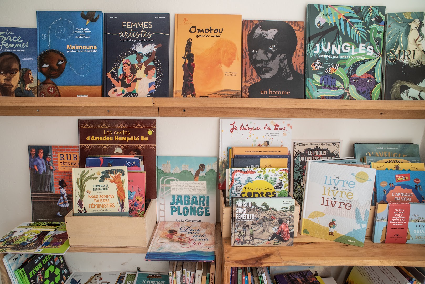 Librairie Café Plumes du Monde: clear display of book collection