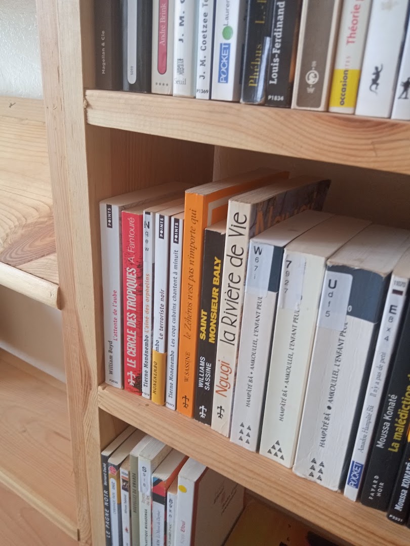 Librairie Café Plumes du Monde: clear photo of bookstore shelves