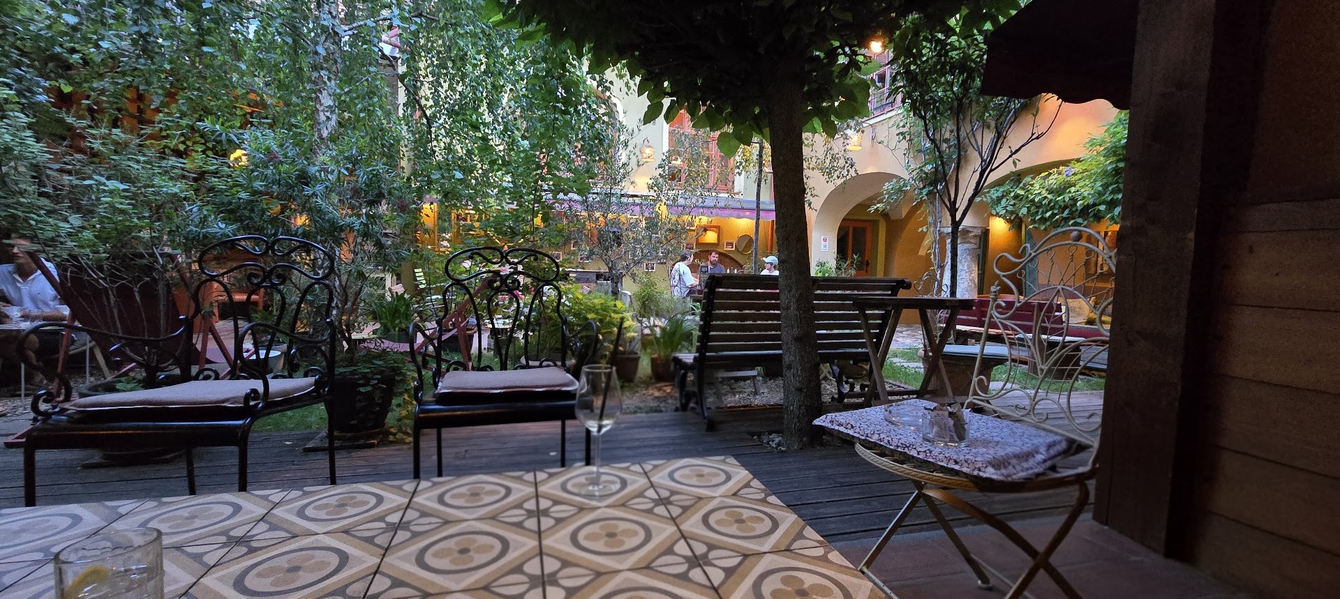 MuziKafe: inviting and atmospheric terrace view