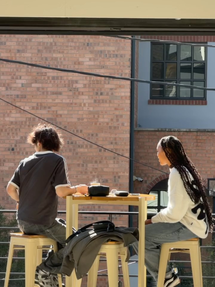 here.: inviting atmosphere with customers