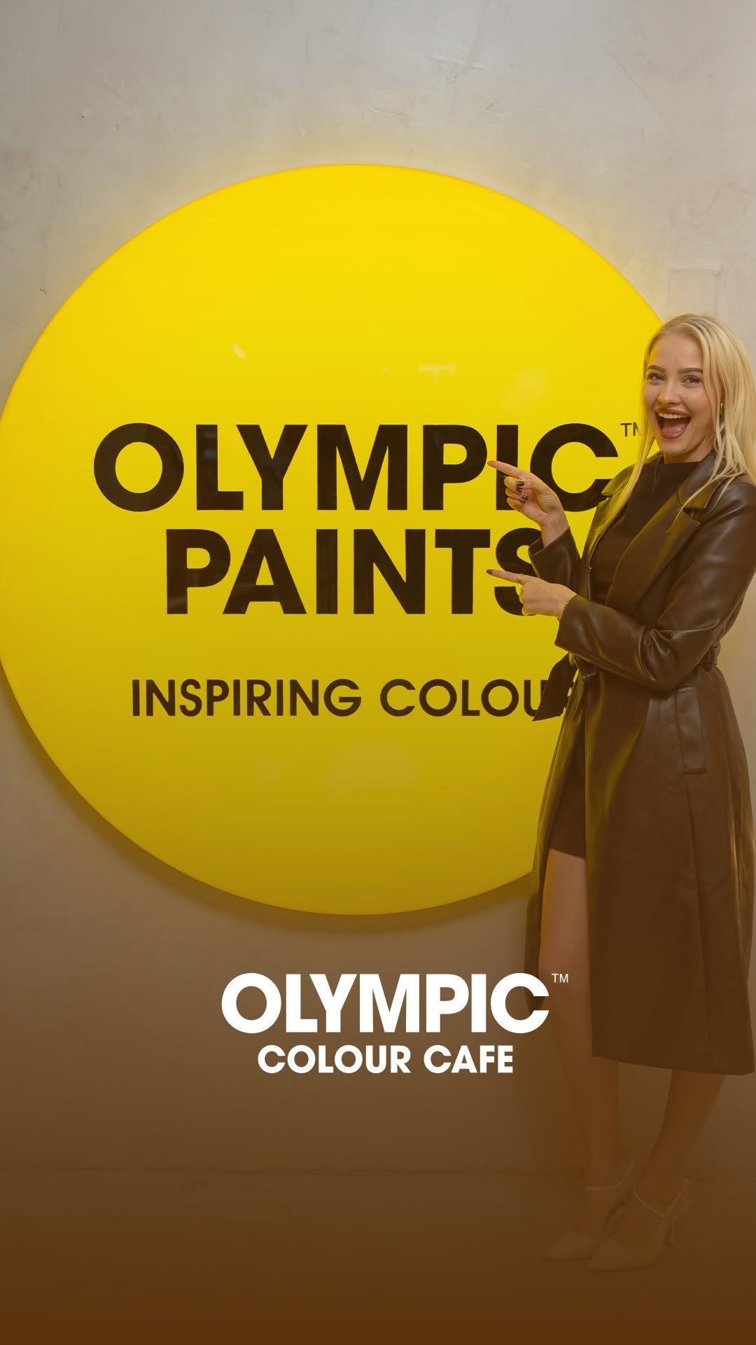 Olympic Colour Café: professional photo showing venue branding