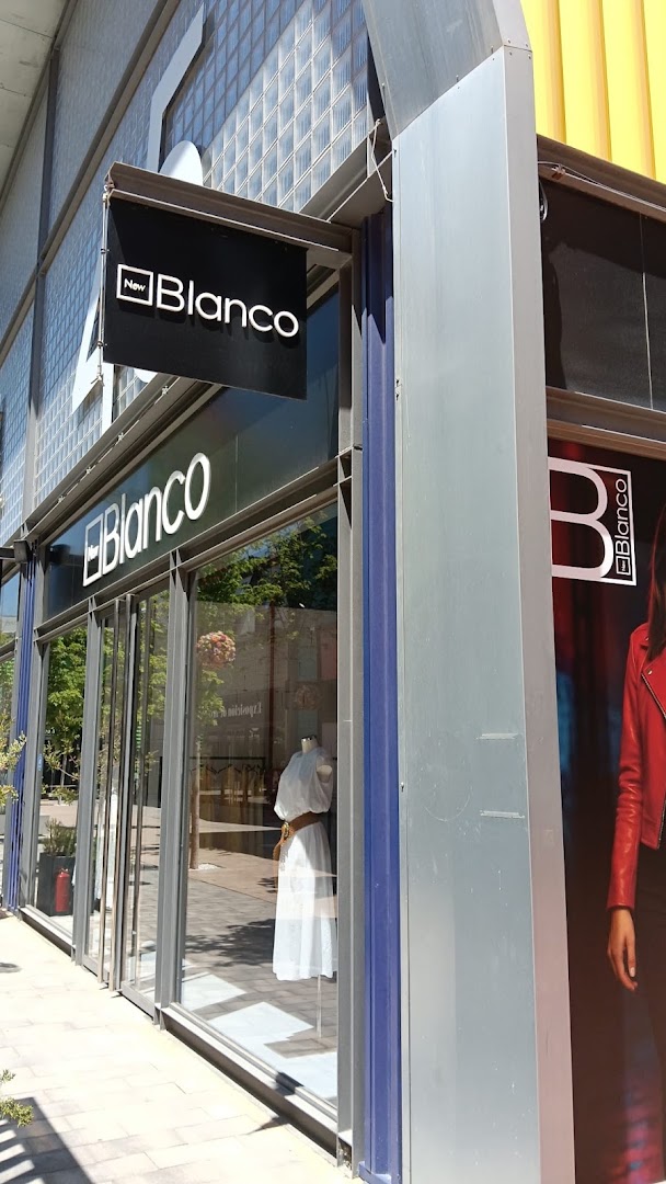 New Blanco: clear storefront photo showing branding