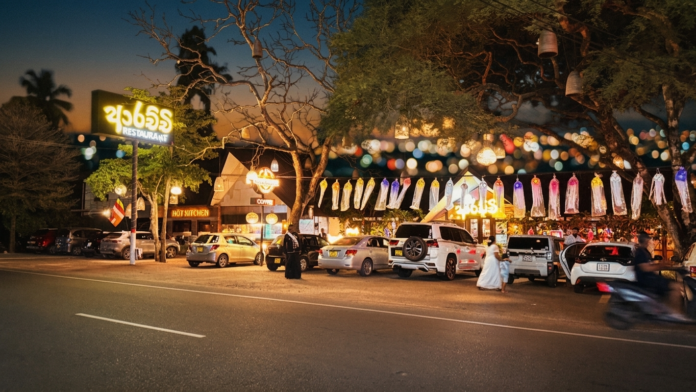 Arachchi Restaurant: attractive exterior shot at night