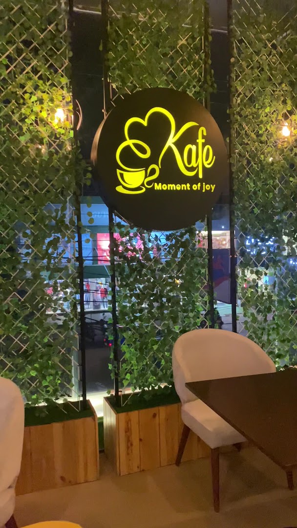Kafe: clear shot of venue branding