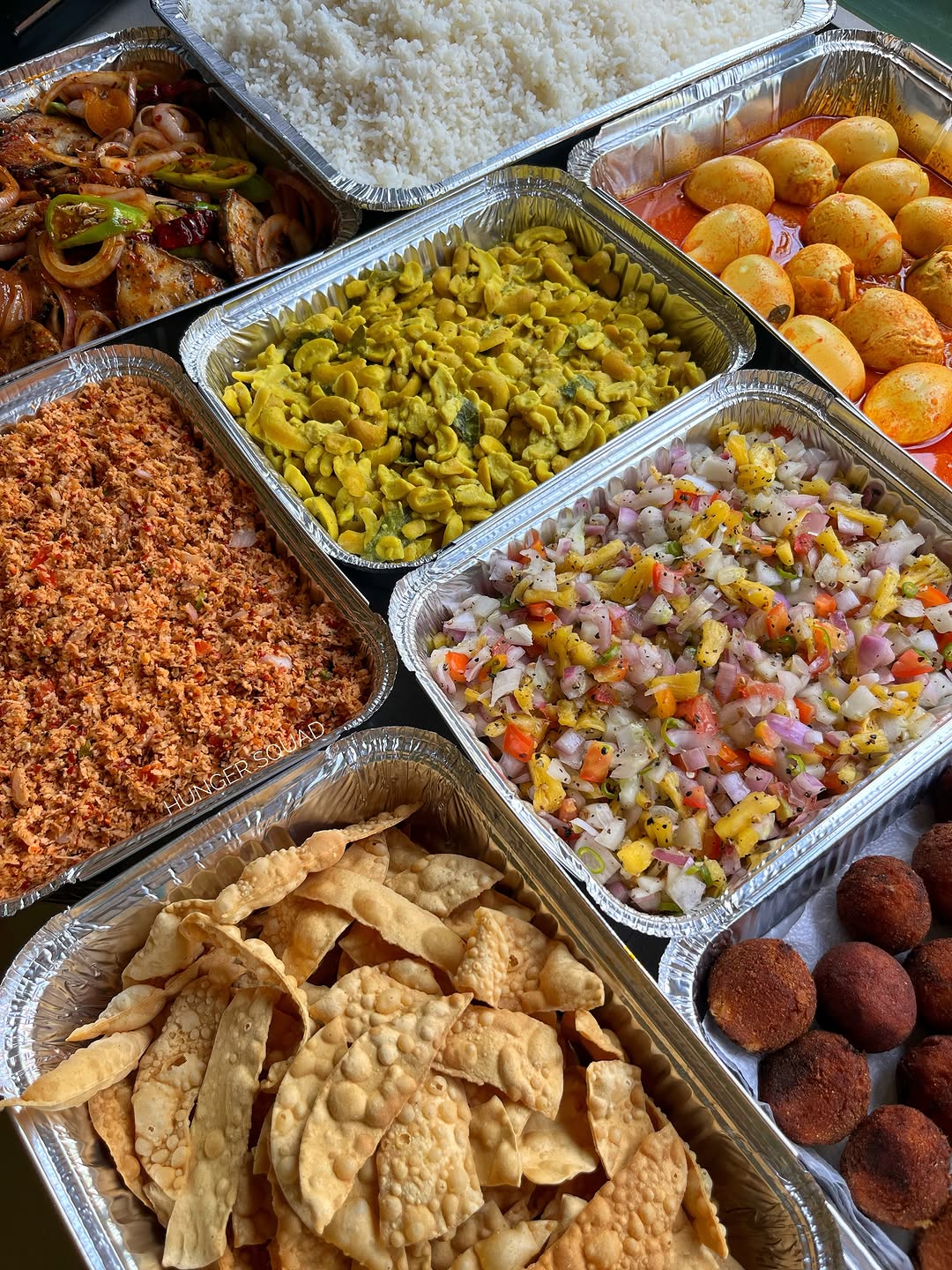 Hunger Squad: appetizing display of restaurant food