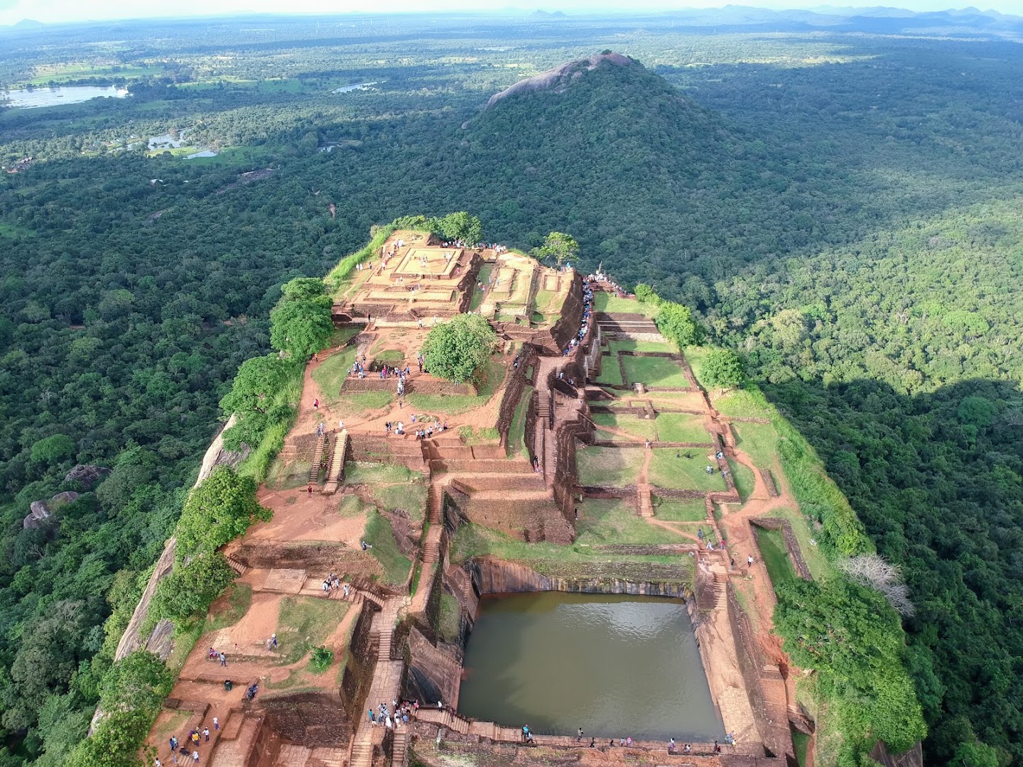 Sigiriya Rock Fortress: stunning aerial view of site