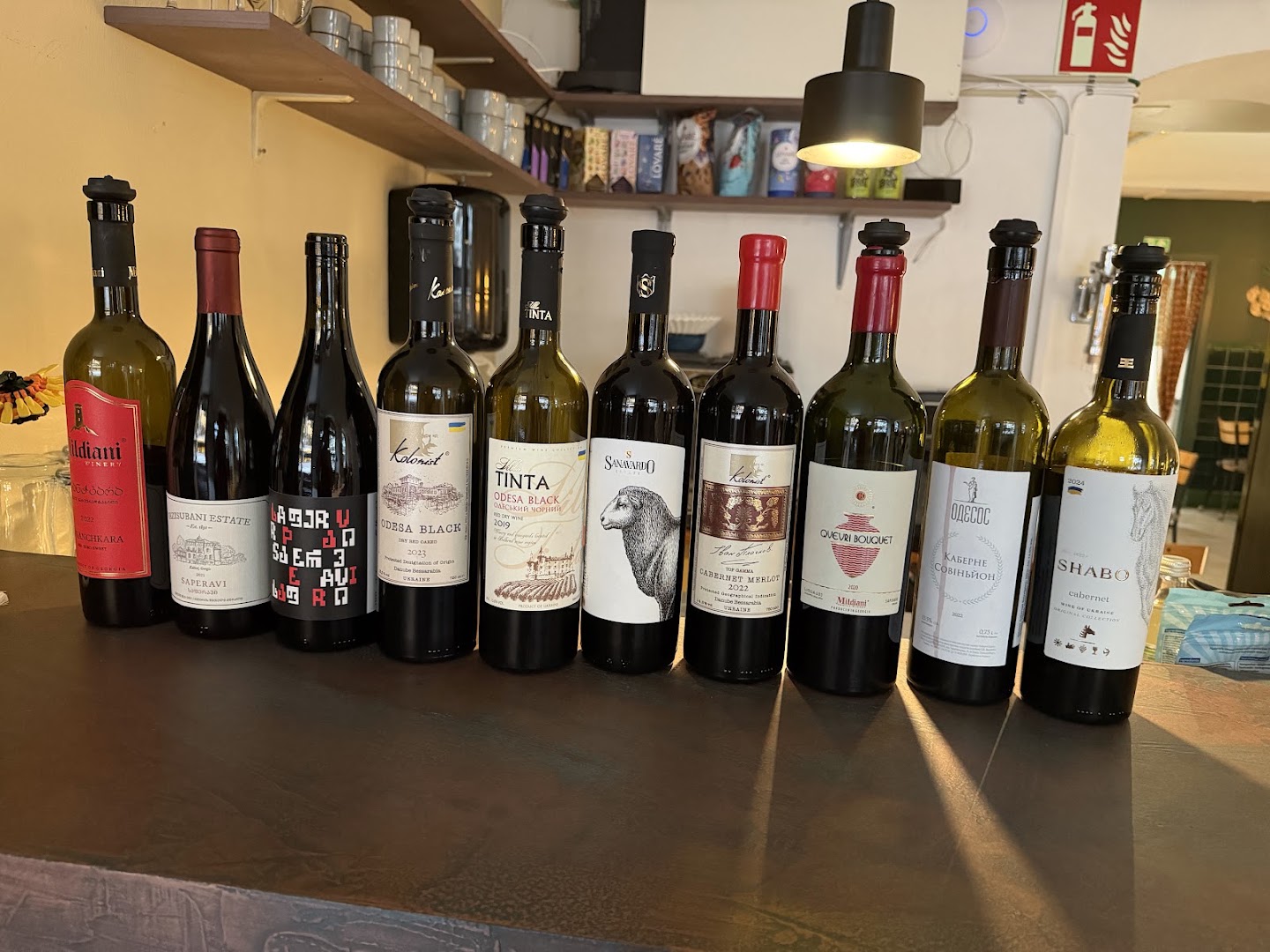 Ukrainian Wine Bar: clear display of wine selection