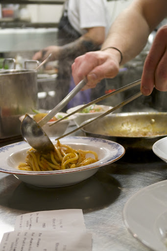 Tripletta: professional action shot of cooking