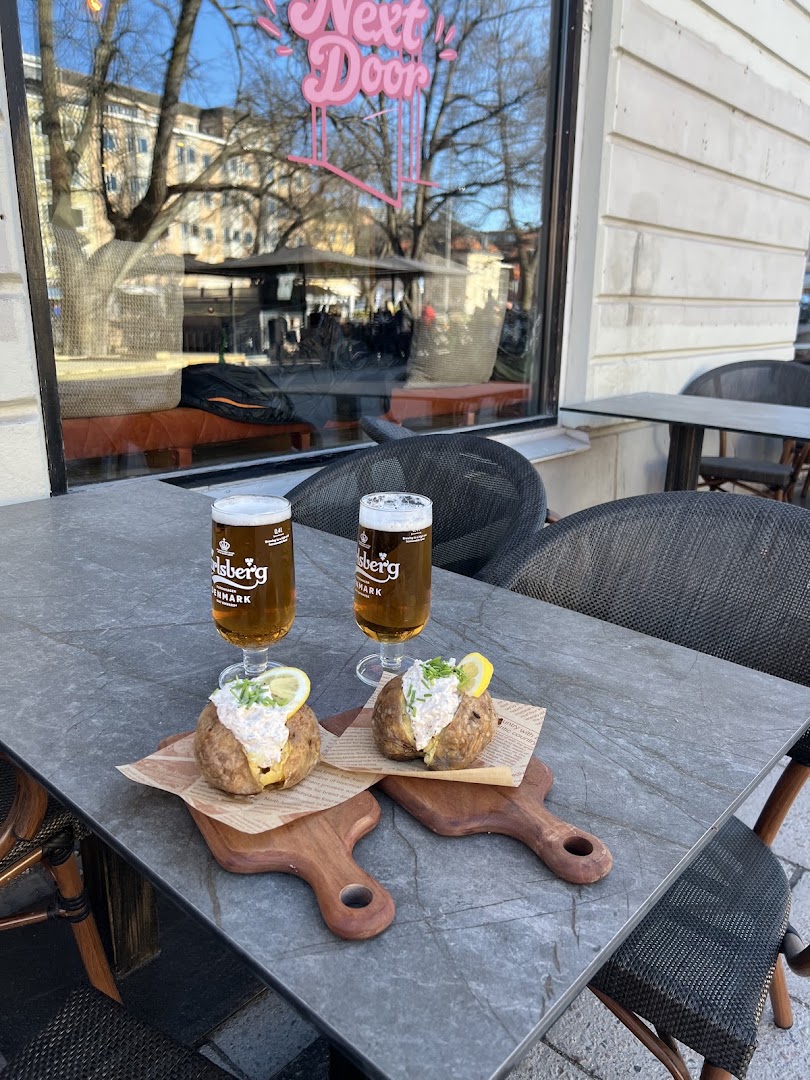 Next Door: appetizing food and drink presentation