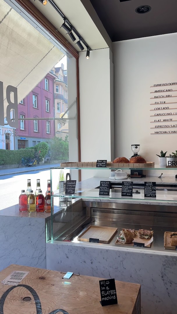 Brü: clean interior shot showing products
