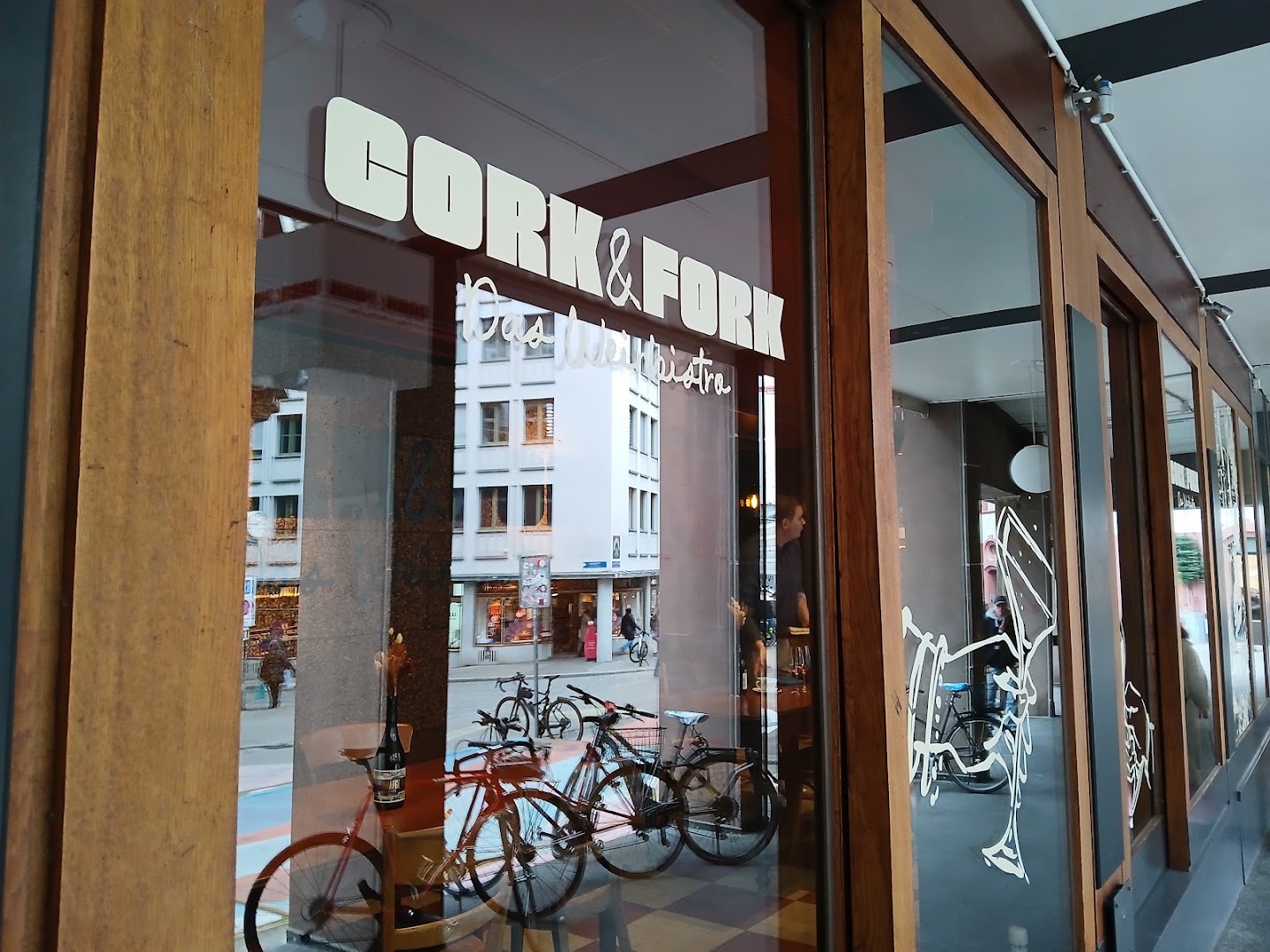 Cork & Fork: clear exterior shot of venue
