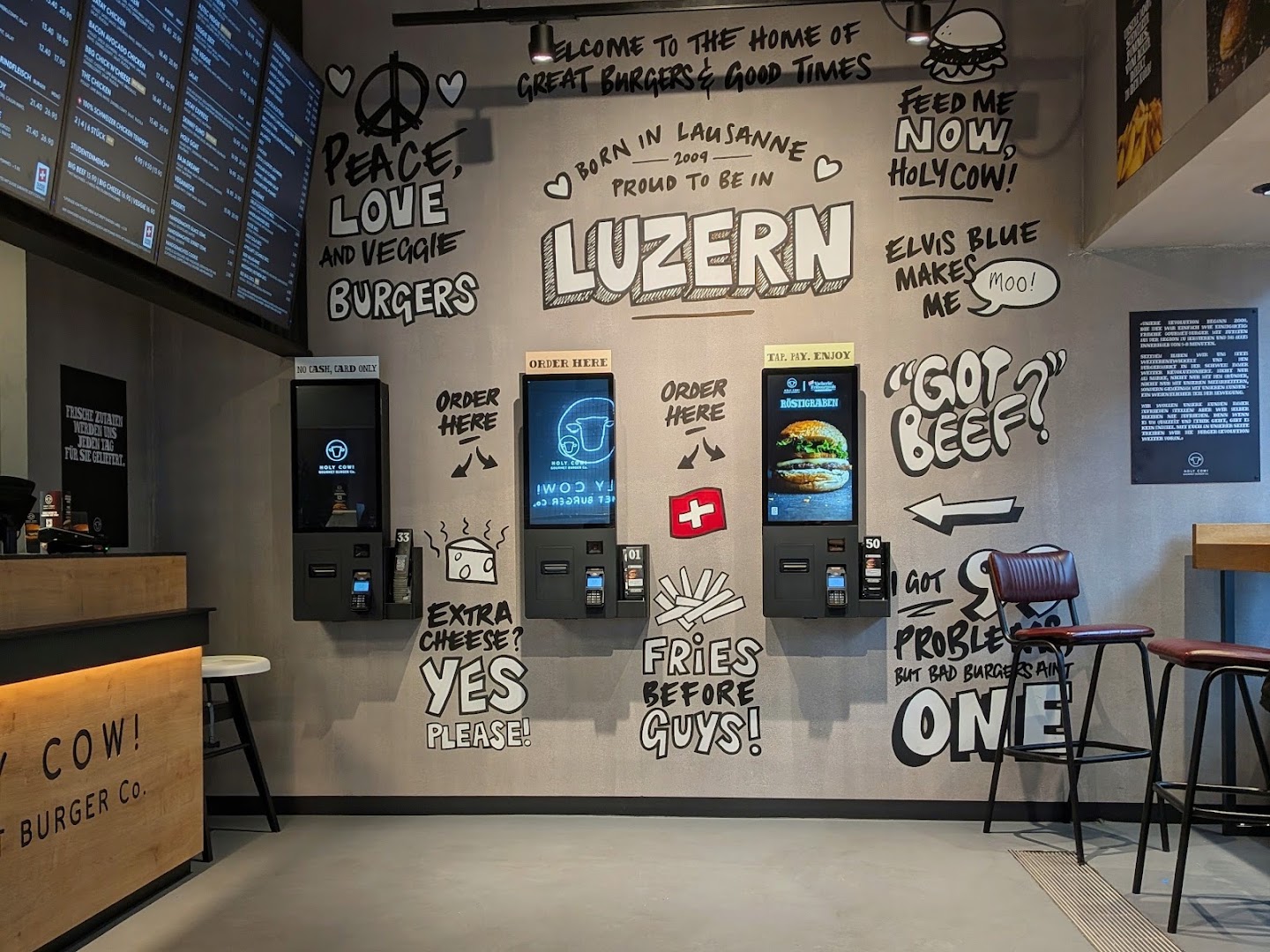 Holy Cow: restaurant interior and branding