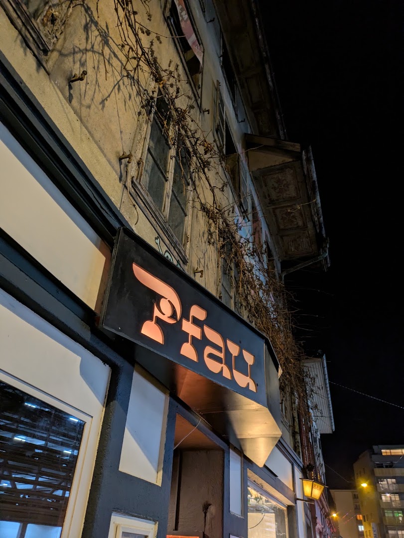 Pfau Bar: clear exterior shot of venue
