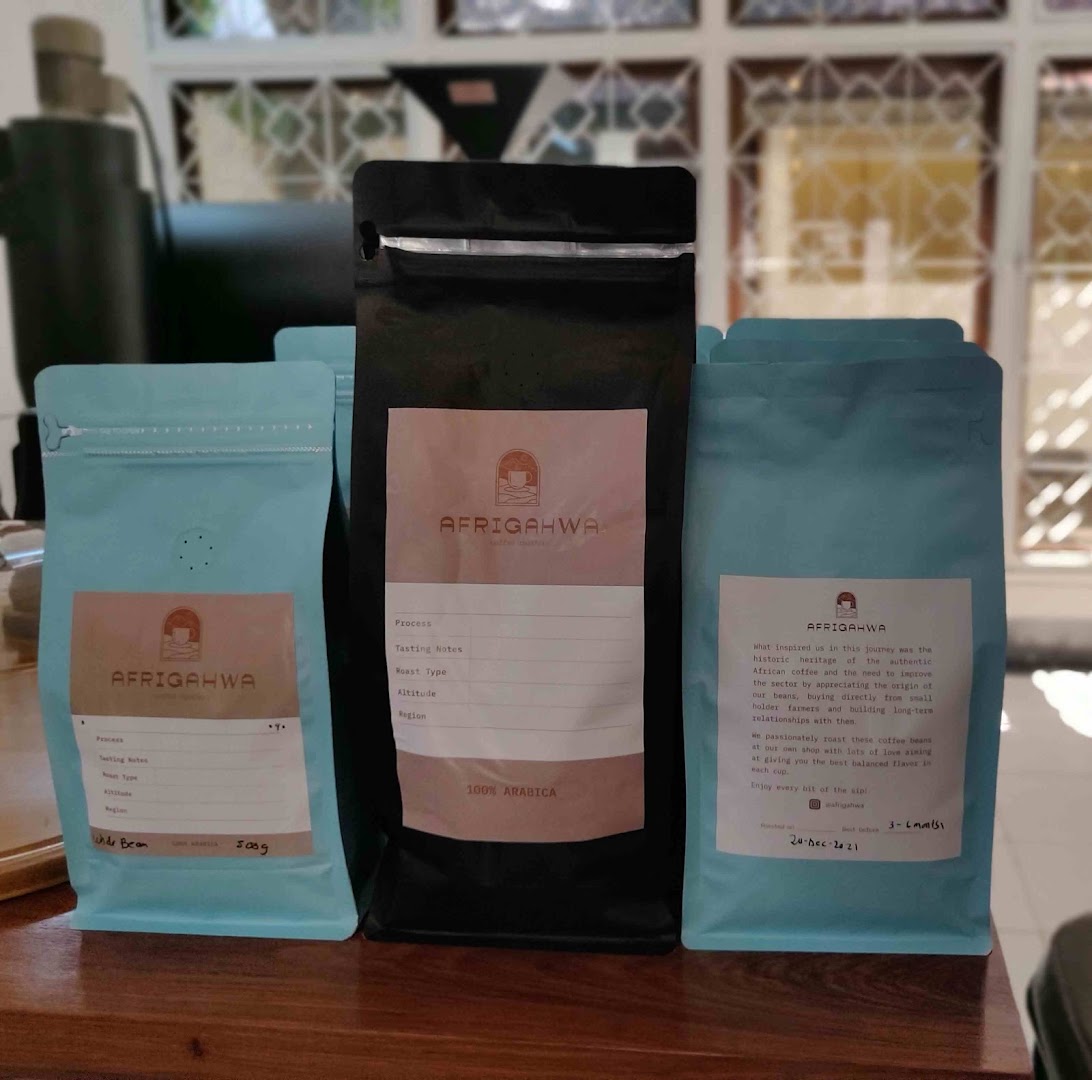 Afrigahwa Coffee Roastery: clear product display of coffee