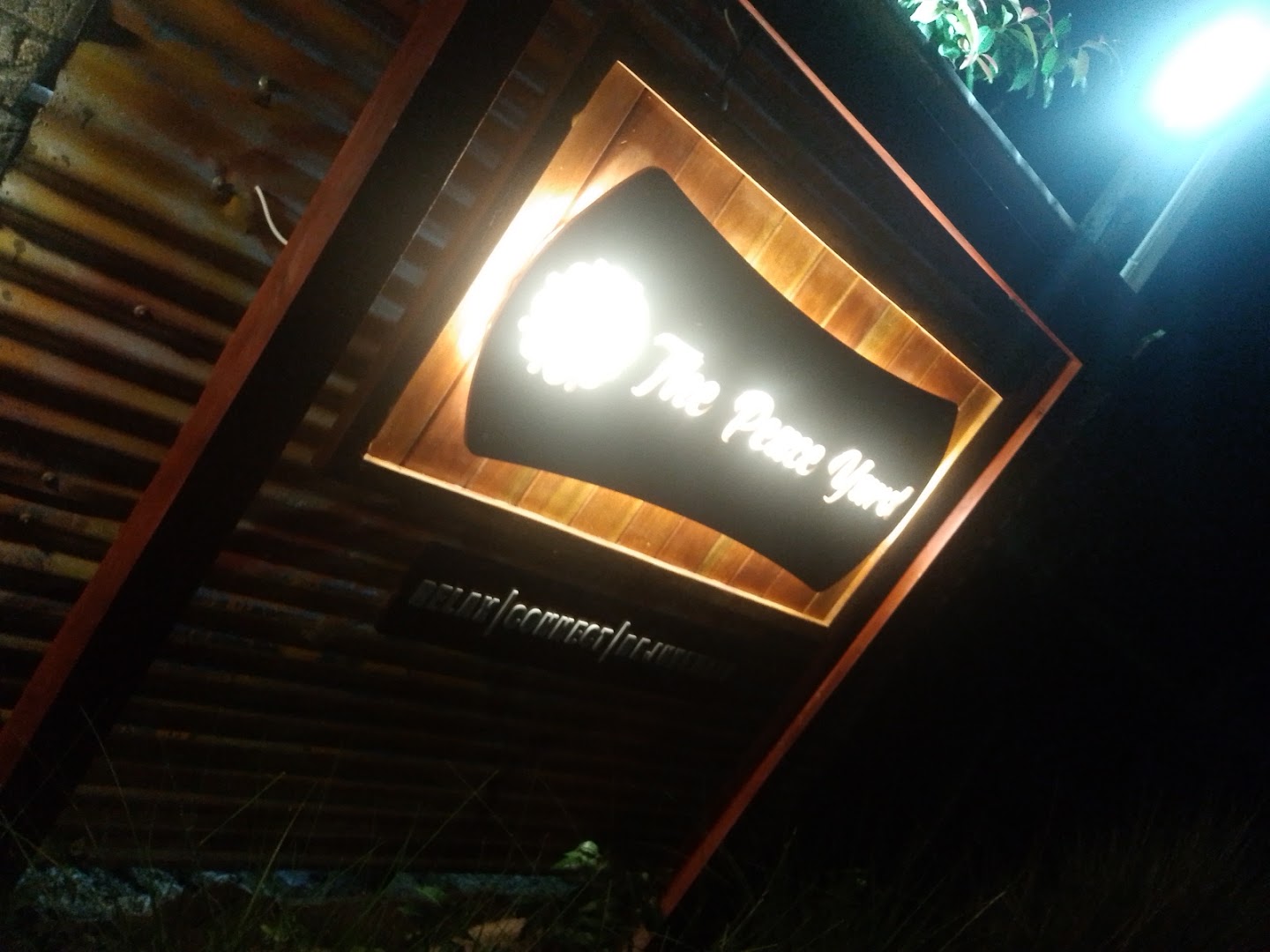 The Peace Yard: clear, professional signage photo